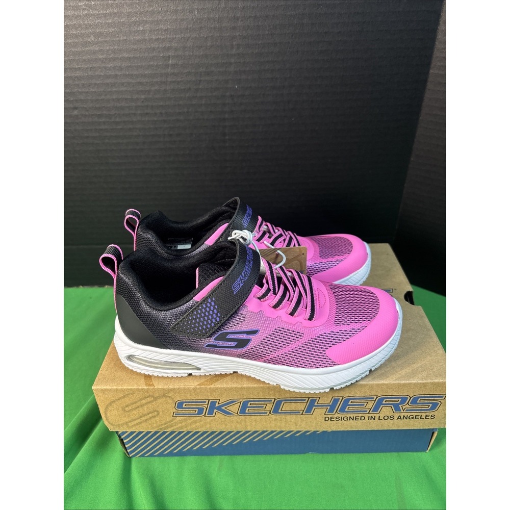 Skechers Girls Dyna-Air Sneaker Size 1 Black Pink 17147LS